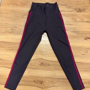 Adidas Mauve Leggings with Pink Stripes